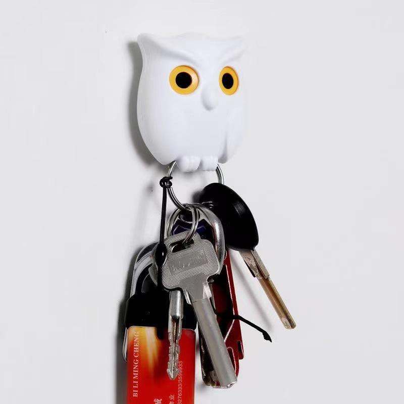 1pcs Hooks Owl Magnetic Key Organization Auto Blinking Cute Hooks No Punch Storage Hooks Kitchen Home Wall Decoration Storage