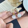 Temperament High Sense White Opal Fashion Atmospheric Earrings Prism Diamond Light Luxury Elegant Small Fragrant Wind Earrings