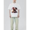 Black T Shirt with Fire Dragon Print for Casual Wear