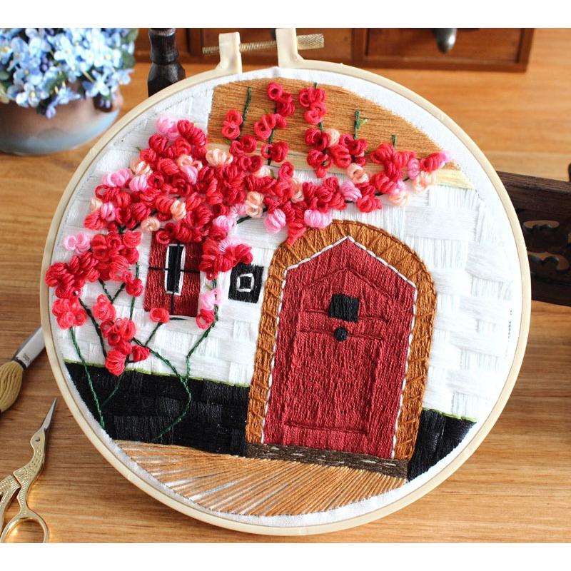 1Pc European Style Architectural Landscape Garden DIY Embroidery Needlework Kit for Embroidery Hobby Beginners