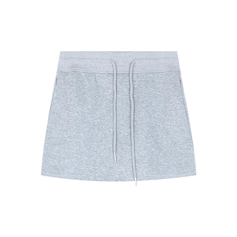 

Summer Korean Style Women s Elastic Waist Sport Skirt - Versatile, Hip-Hugging, Solid Color Extra Large серый
