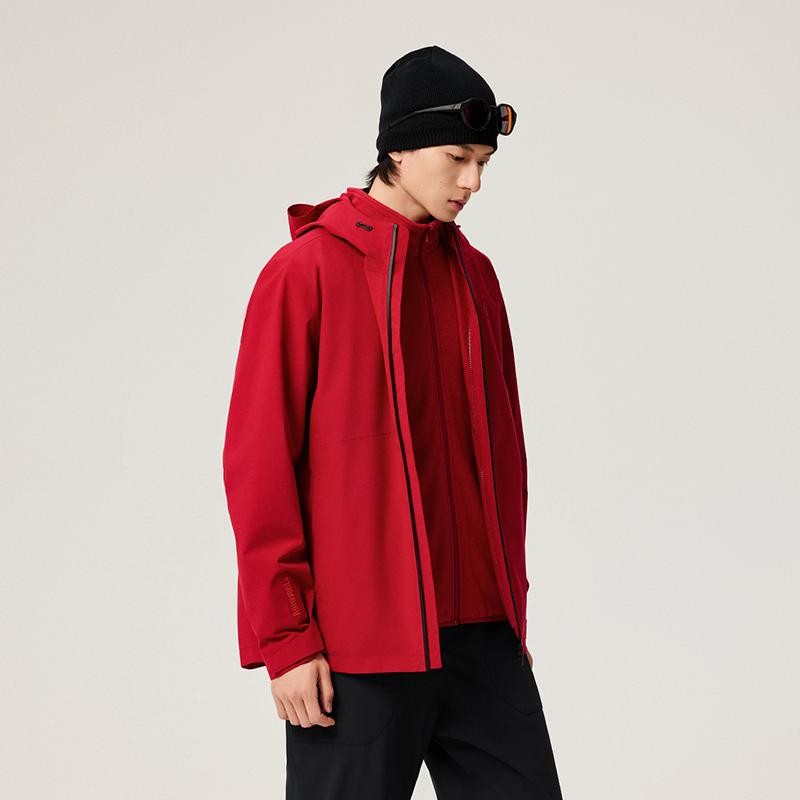 Anta Waterproof And Windproof To Keep Warm Windbreaker Jacket Men's Two Piece Set Joyful Red 952546614-6
