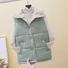 2024 Korean Women's Short Sleeveless Lamb Wool Down Vest for Autumn/Winter