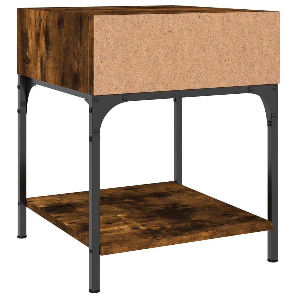Nightstand Smoked Oak 40x41x50 Cm Engineered Wood