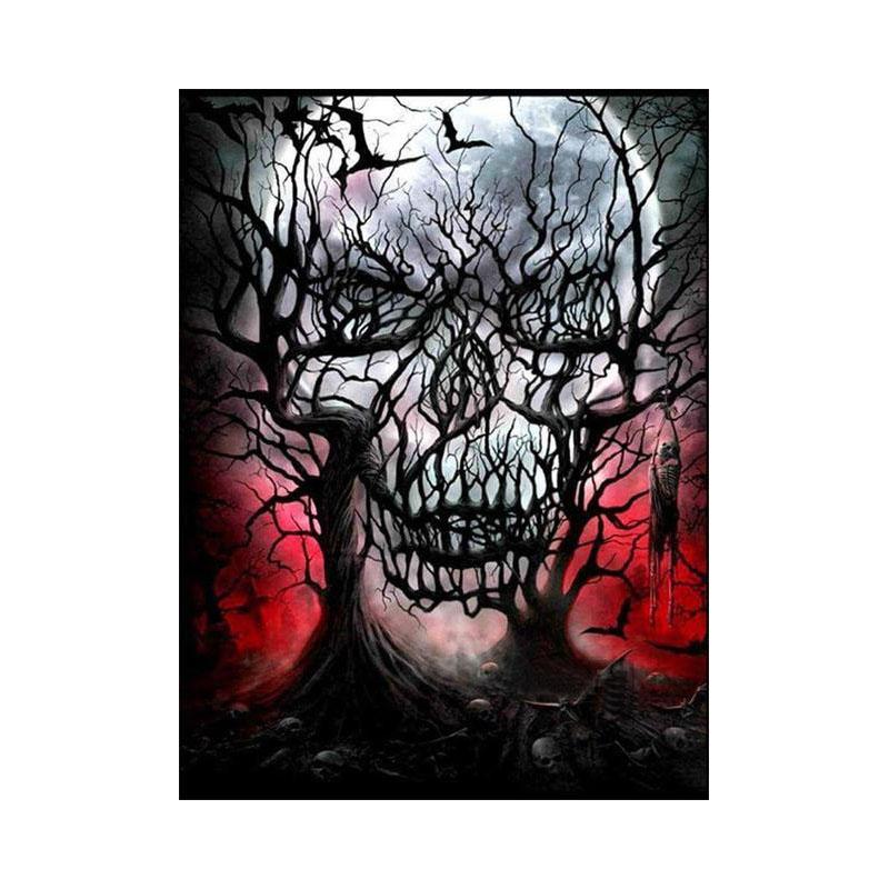 Obraz diamentowy DIY Halloween obraz czaszki haft diamentowy damski zestaw mozaiki artystyczna dekoracja ścienna do domu