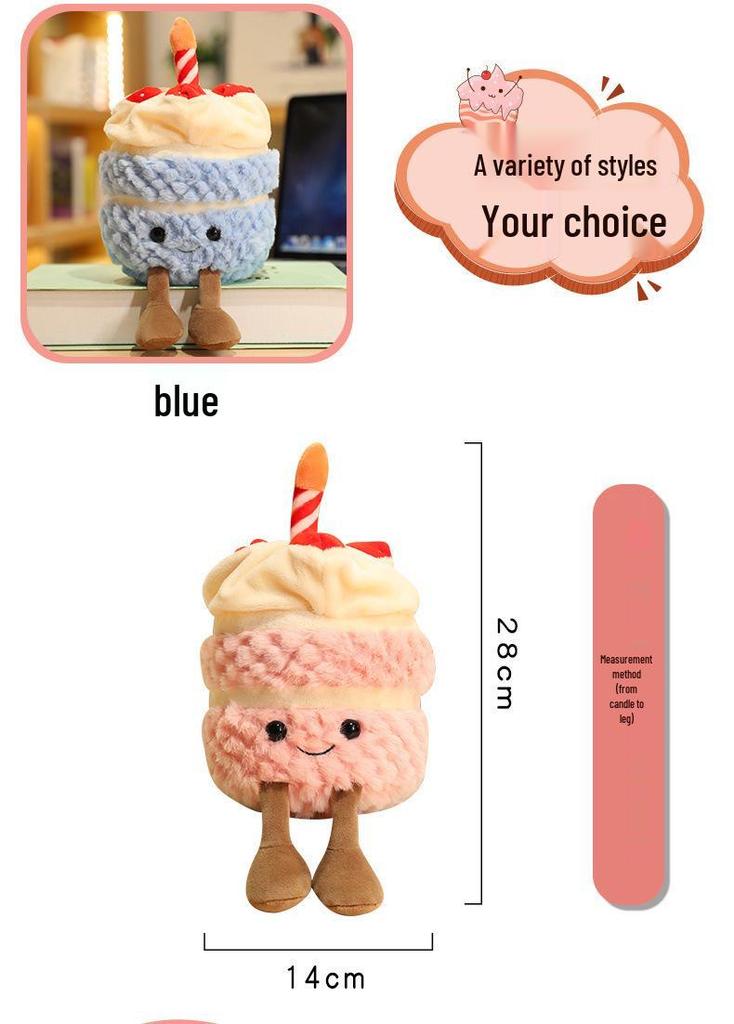 Illuminated Musical Birthday Cake Doll Plush Toy Gift for Girls