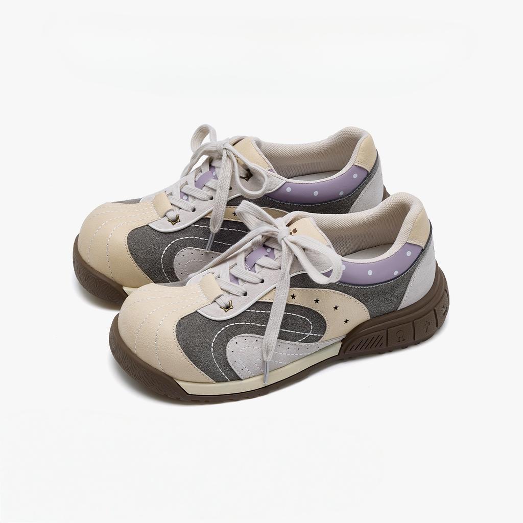 Horse speed retro women's autumn new round head platform sports and leisure shoes student single shoes