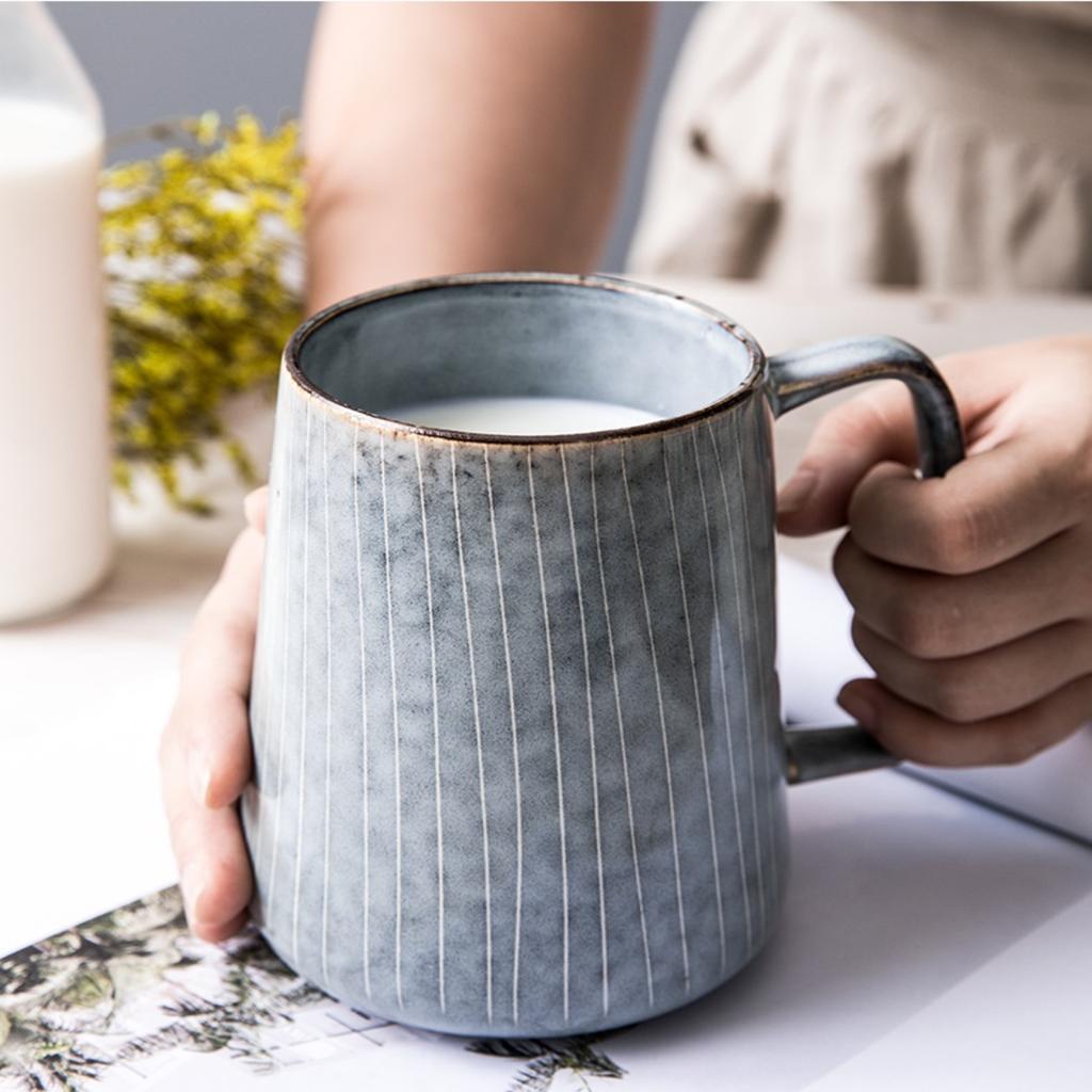 New Creative and Elegant Unique Retro European Ceramic Mug with Spoon - Ideal Office Drinkware with 650ml Capacity - Perfect Gif