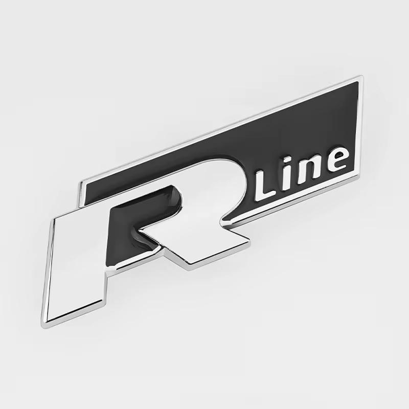 3D Metal R Line Logo, Car Front Grill Badge Rear Trunk Emblem Sticker for G-ol-f 4 5 6 7 P-ol-o P-assa-t T-igua-n T-oura-n C-C T-ouare-g