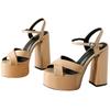 Pink Women's Sandals Shoes Summer 2025 Platform Block High Heels Ankle Strap Black Dance Wedding Shoes Ladies Big Size Flip Flop