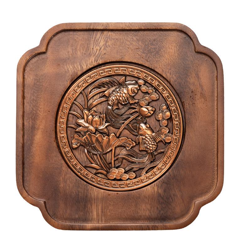 Solid Wood Teapot with Dry Soaking Table Household Tea Pot Lid Bowl Tea Mat Small Water Storage Tea Tray