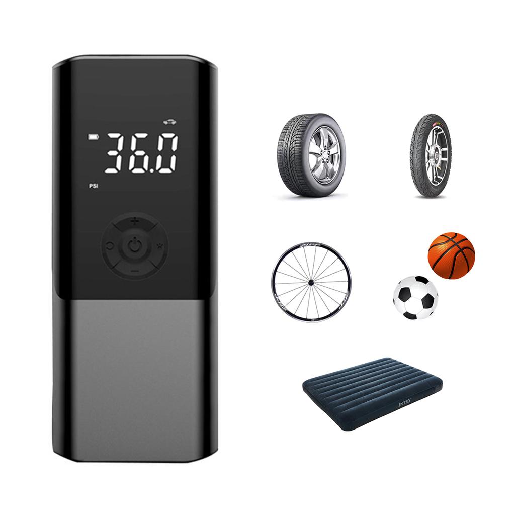 Car Air Compressor Rechargeable Tire Inflator with Digital Pressure Gauge 150PSI for Motorcycle Bicycle Ball Portable