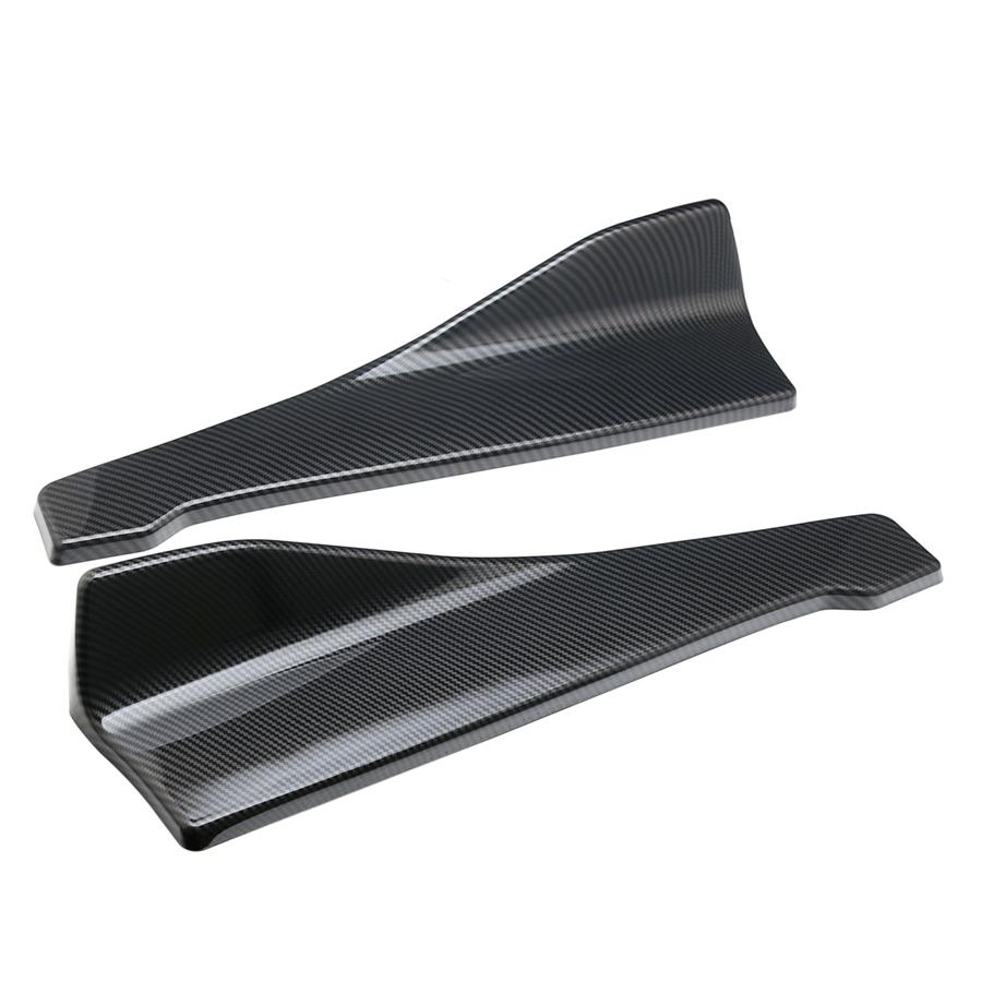 1 Pair Carbon Fiber Car Body Side Skirt Diffuser Winglet Bumper Spoiler Rear Lip