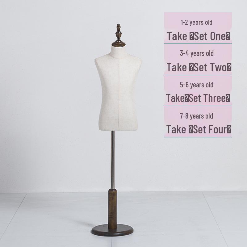 Child Mannequin Display Stand: Solid Wood & Fabric for Toddler Clothing