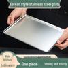 Korean Stainless Steel Rectangular Multi-Purpose Plate for BBQ, Hot Pot, Cafe, Grilled Meat, Sushi, & Fruits.