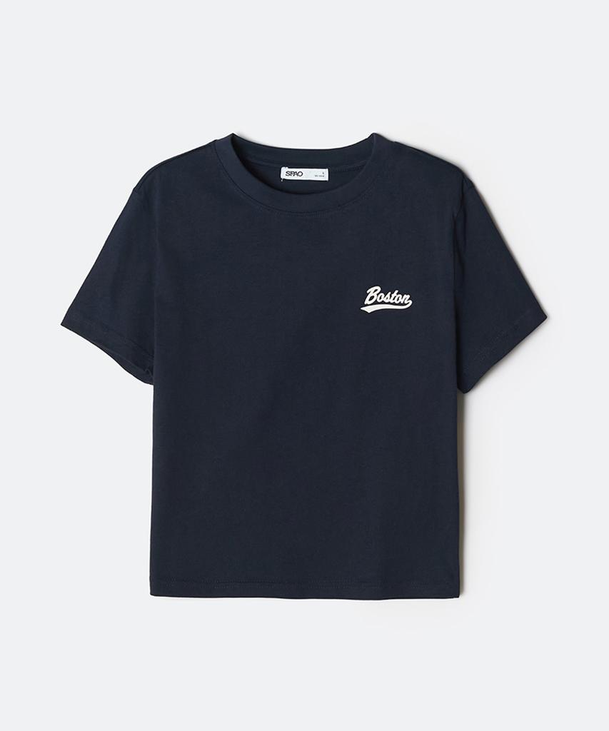 Seupao Boston Small Letter Crop Short Sleeve Tee_Sprpg24G71