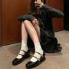 Strictly Selected Source Litong Square Head Internet Celebrity Women's Shoes Rhinestone Thick Heel Mary Jane Shoes Women's Small Fragrant Single S