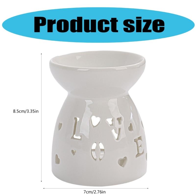 Ceramics Candle Wax Warmer Hollowed Essential Oil Burners Incenses Holder Scented Diffuser for Meditations Enthusiasts