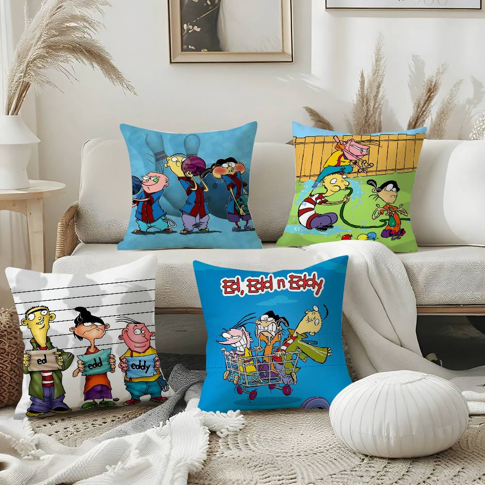 E-Ed Edd N Eddy Pillow Case Home Dorm Chair Back Short Plush Double-Sided Printing Office Nap Time Cushion Cover