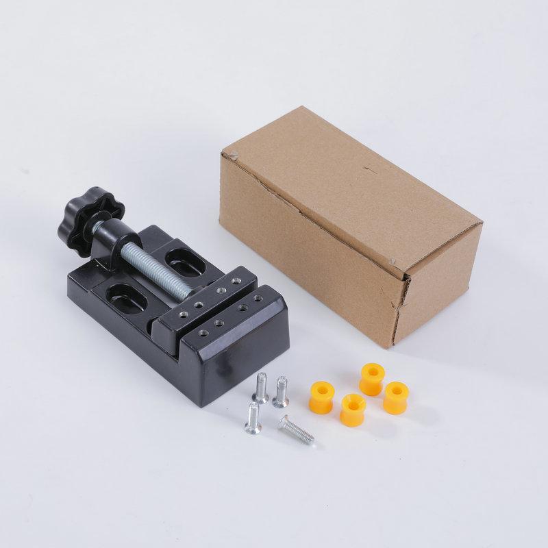 Aluminum Alloy Multifunctional Mini Bench Vise with Eight-Hole Flat-Mouth Pliers for Creative Projects and Walnut Accessories.
