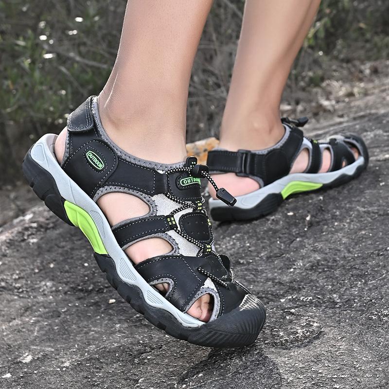 Summer Men Genuine Leather Sandals Men Beach Sandals Outdoor Sandals For Men