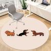 1pc Dachshund Puppies Office Round Area Rug, Under Office Chairs Bedroom Living Room Home Decor, Room Deco
