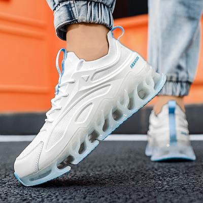 Fashion Knitted Blade Shoes Men's Breathable Sneakers Elastic Outdoor Running Sports Shoes Athletic Shoes