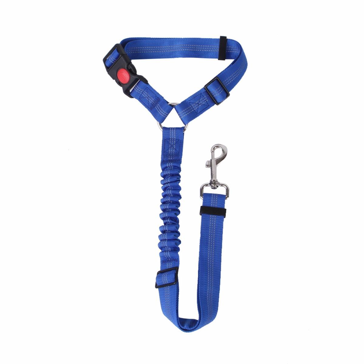 

Товары для животных Ремень безопасности для автомобиля Ремень безопасности для собак Амортизирующий эластичный светоотражающий трос безопасности Тяговый трос для собак синий