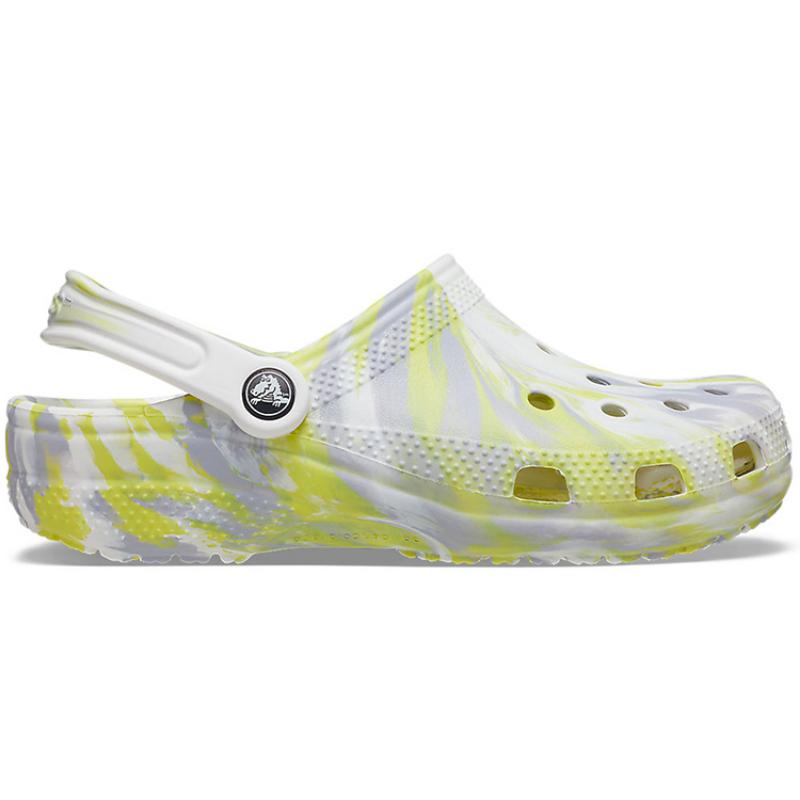 Crocs Classic clog EVA marbled hole shoes unisex white digital grey