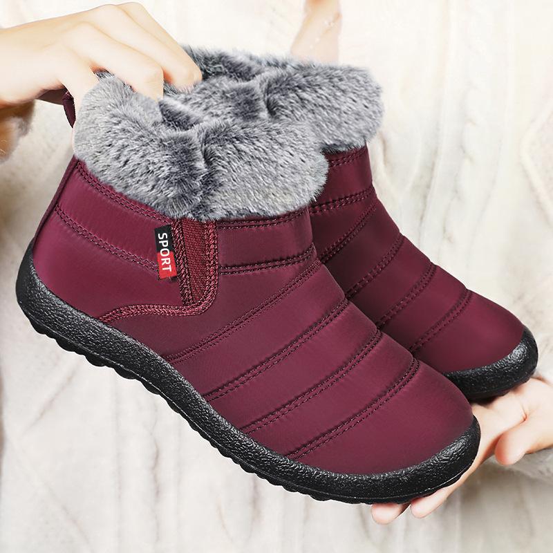 Cotton Shoes Women's Winter Fluffy Shoes TEMU Snow Boots Thickened Velvet Shoes Warm Women's Boots Cotton Boots