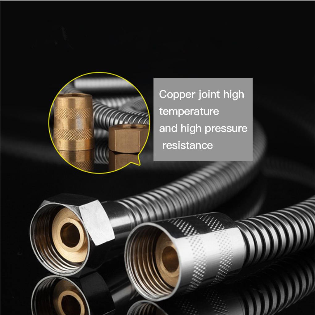 Flexible Shower Hose Stainless Steel Water Pipe Bathroom Soft Tube Accessories 2.5m