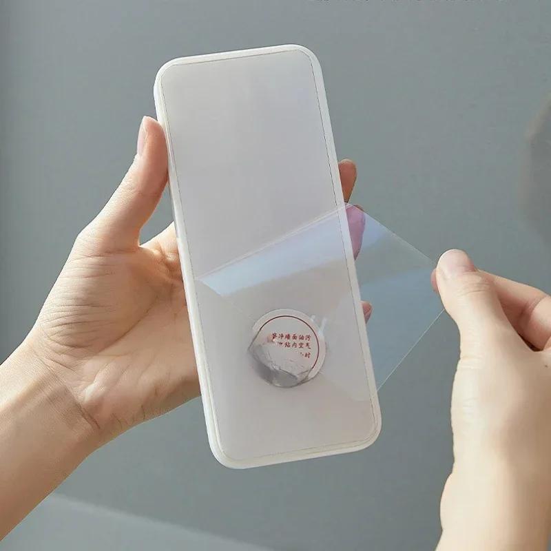 Sapună cu două straturi montate pe perete Sertar fără perforare Suport de scurgere Cutie de depozitare pentru burete de bucătărie Organizator pentru baie Raft