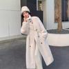 Women Loose Plus Size Stand Collar Extended Length Faux Mink Fur Double Breasted Coat