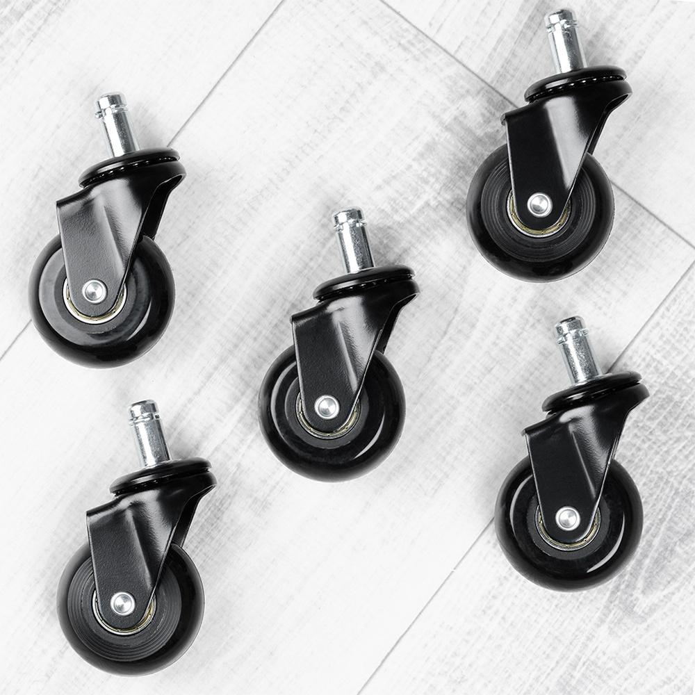 5x Kółka do Fotela Kauczukowe Gumowe Silikonowe Obrotowe Fotel Biurowy