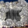 10pcs Silver Disco Balloon 4D Round Balloon Disco Balloon Decorations Bachelorette Party Birthday Party Supplies Party Background Decoration Balloons