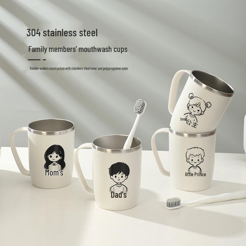 304 Stainless Steel Family Toothbrush Holder - Parent-Child Set for 3-5 Members
