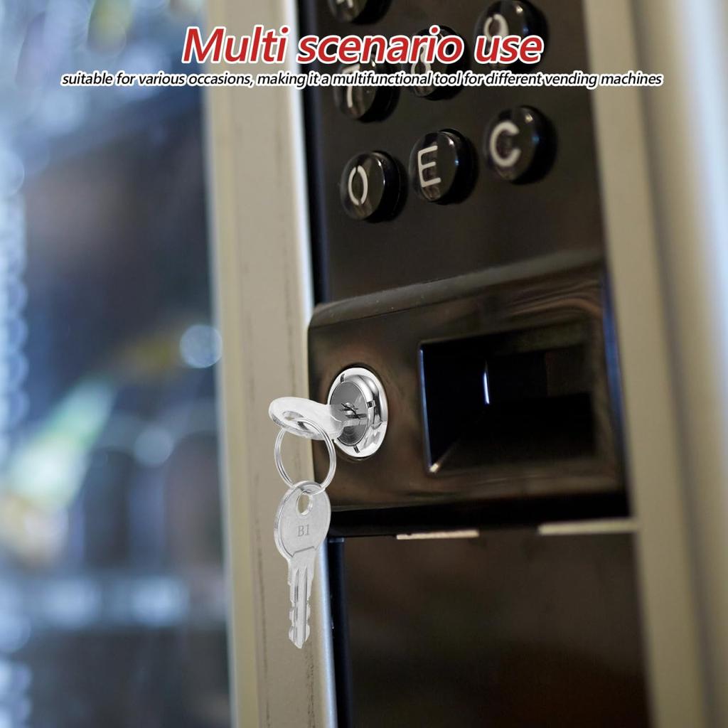 VOSAREA 1 Set Vending Machine Lock Replacement Secure Metal Cylinder Lock Assembly Kit for Gumball Machine Candy Dispenser