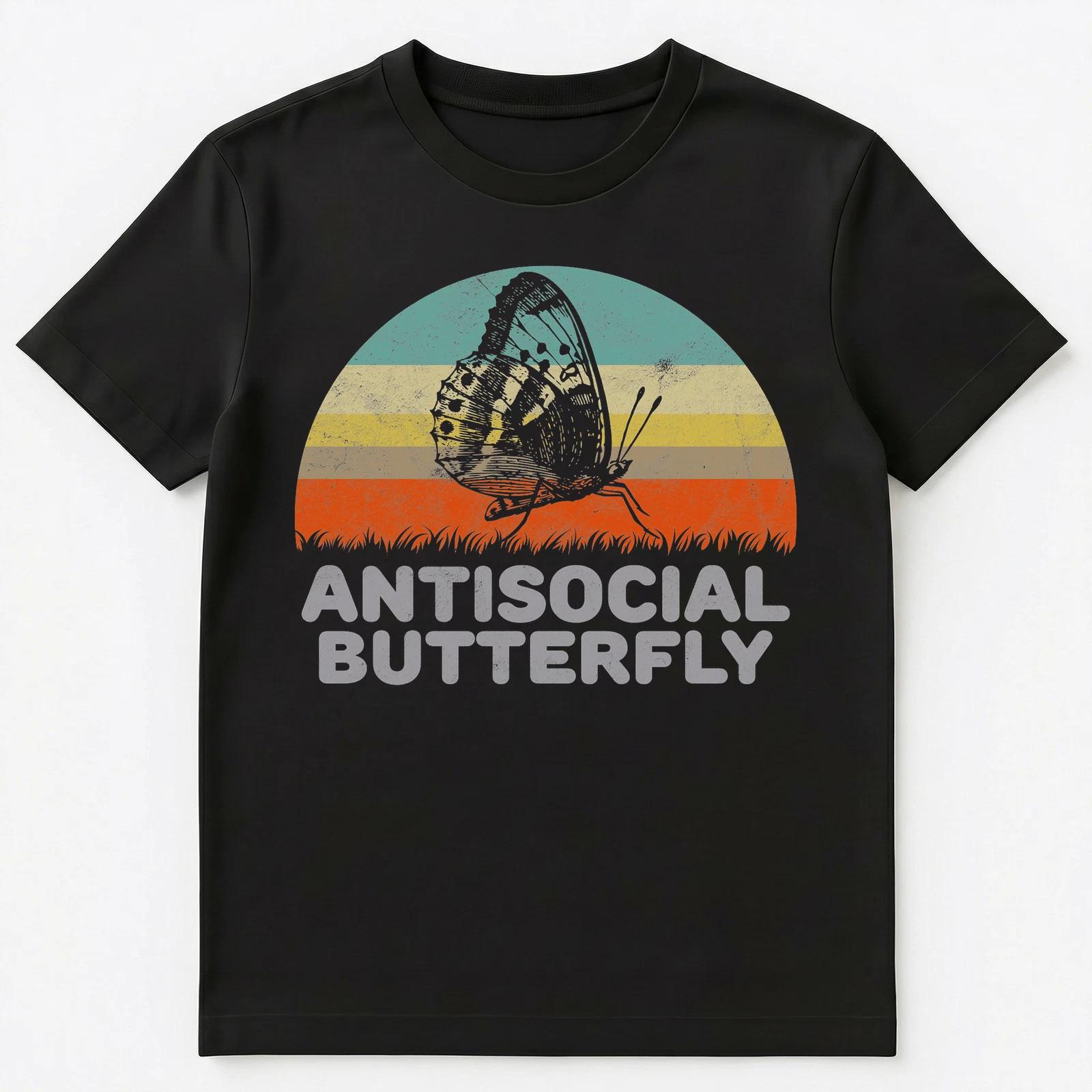 Funny Antisocial Butterfly Unisex T-Shirt 3XL