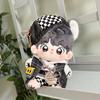 Niannyyhouse 10cm Stuffed Toy Clothes Black and White Trail Suit Beret Hoodie Shorts Vest Cotton Doll Clothes Dress-up
