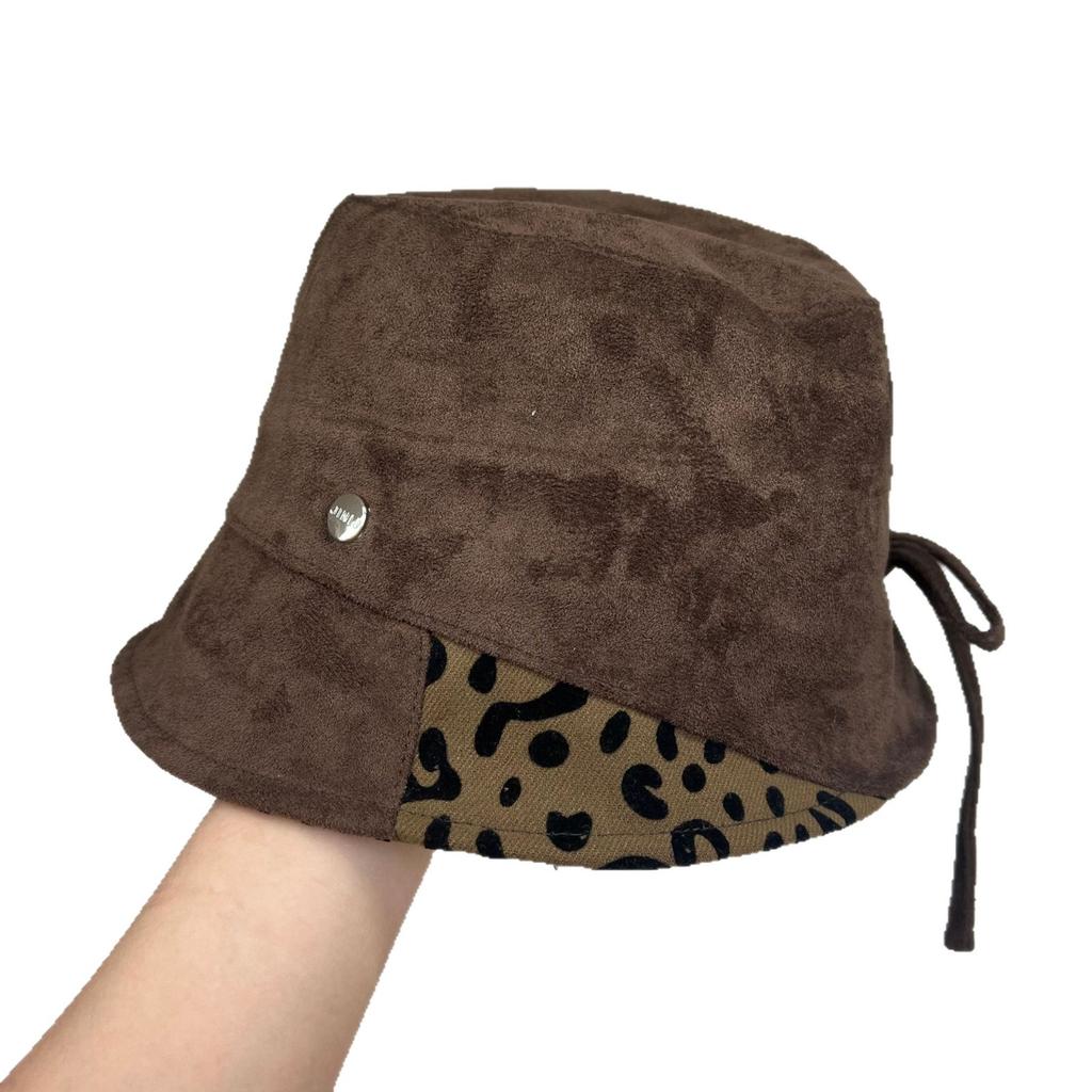 ins new spring and summer leopard print bucket hat women's basin hat travel fashion versatile literary sun hat