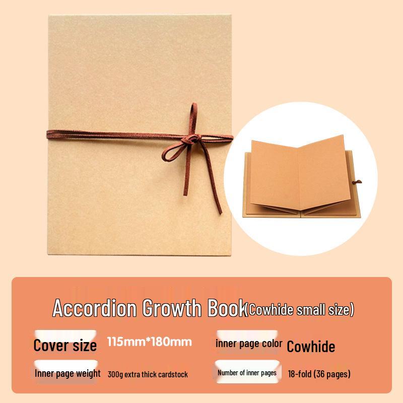 Складной фотоальбом-гармошка, ручной работы: Ретро-справочник для выпускного и памятных подарков из крафт-бумаги. 18 Folds 36 Pages