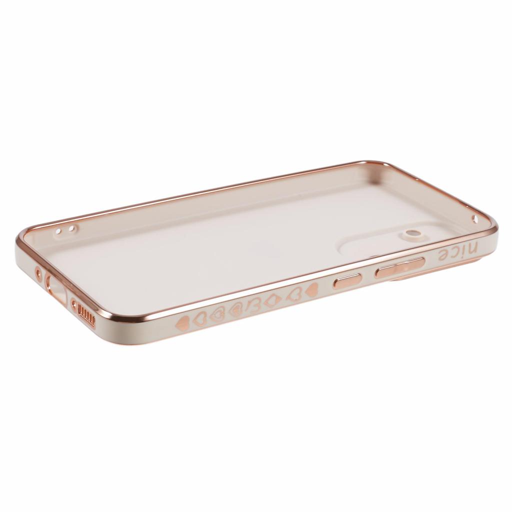 For Samsung Galaxy S23 FE Case 6D Electroplating Love Heart Shockproof TPU Phone Case