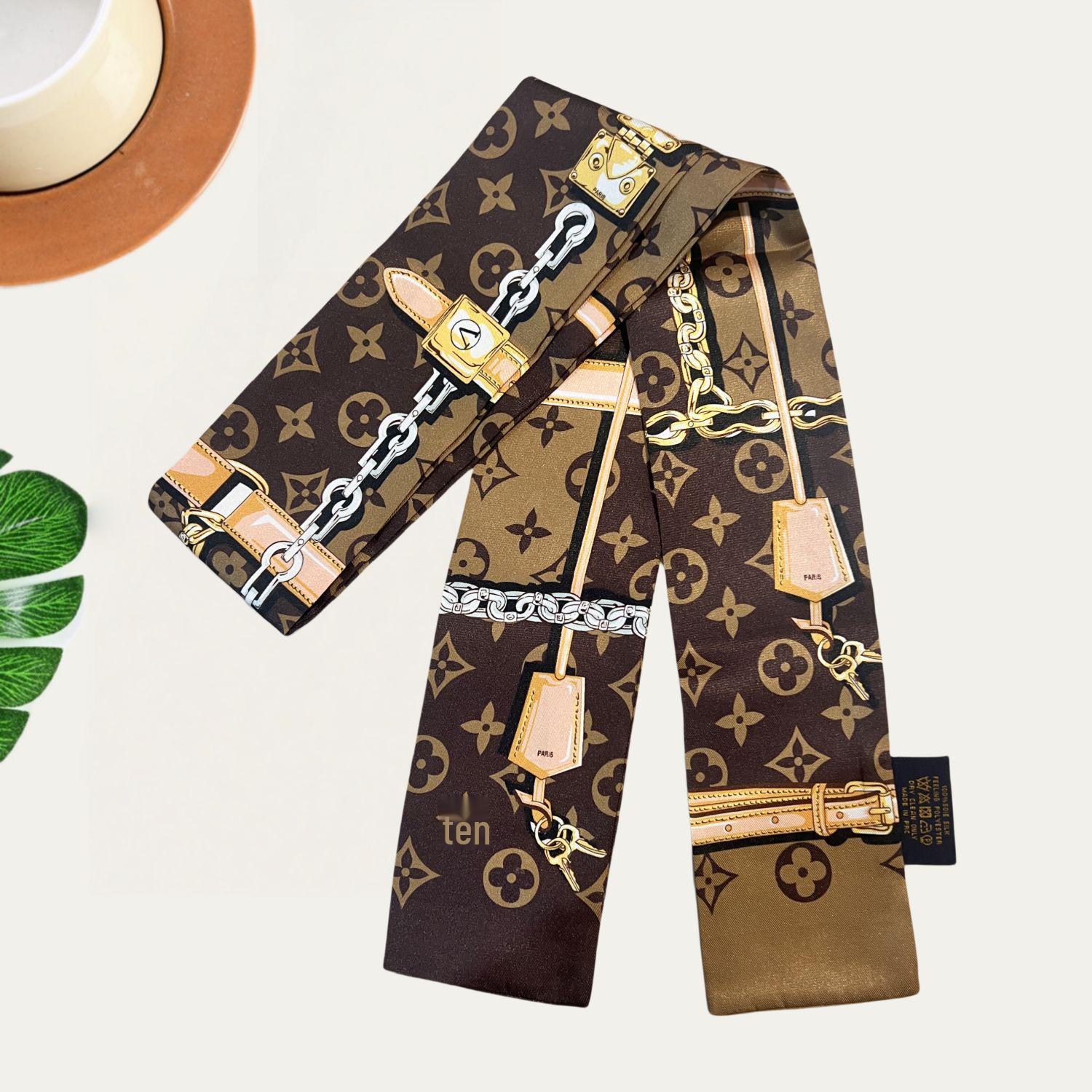 

High-End Silk Twill Scarf: Spring/Autumn, Versatile Accessory for Handbags and Headbands 8x120cm