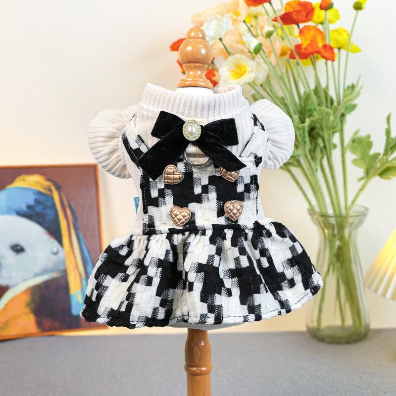 PETCIRCLE Small Medium Dog Dress Floral Knit Pet Skirt Clothing