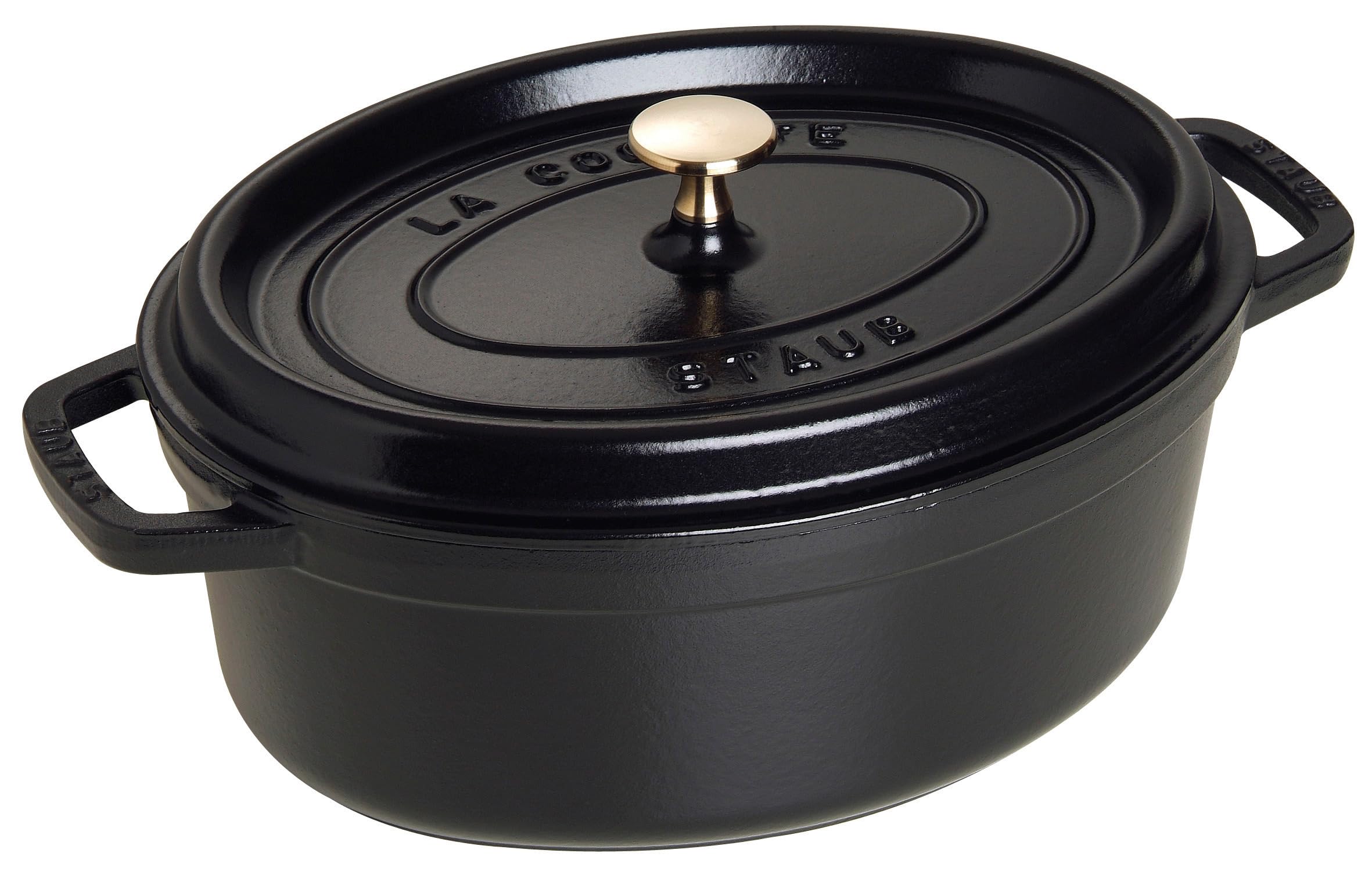 

Staub Cocotte Oval Black большой эмалированный горшок ручной работы, совместимый с IH, японский La Cocotte Oval Pico 29 см [Авторизованный продукт] 40509-315