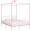 VidaXL Canopy Bed Frames Pink Metal 160 X 200 Cm