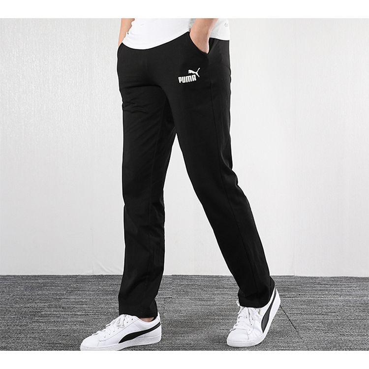 Puma Knit Straight-Leg Casual Sports Pants Men Bottoms Black 843730-01