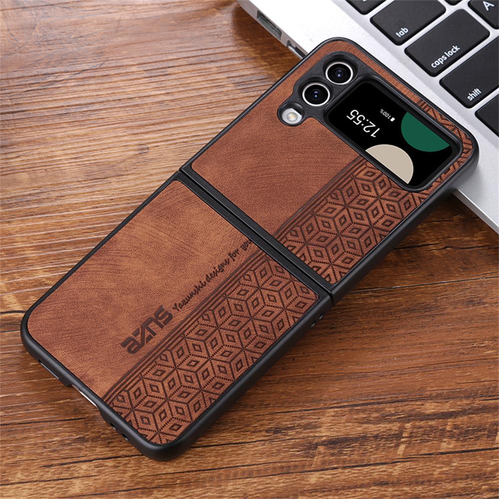 For Samsung Galaxy Z Flip 4 3 5 S23 S22 Ultra S21 A14 A24 A34 A54 A13 A23 A33 A53 Back Cover Skin Feel Shockproof Leather Case Funda