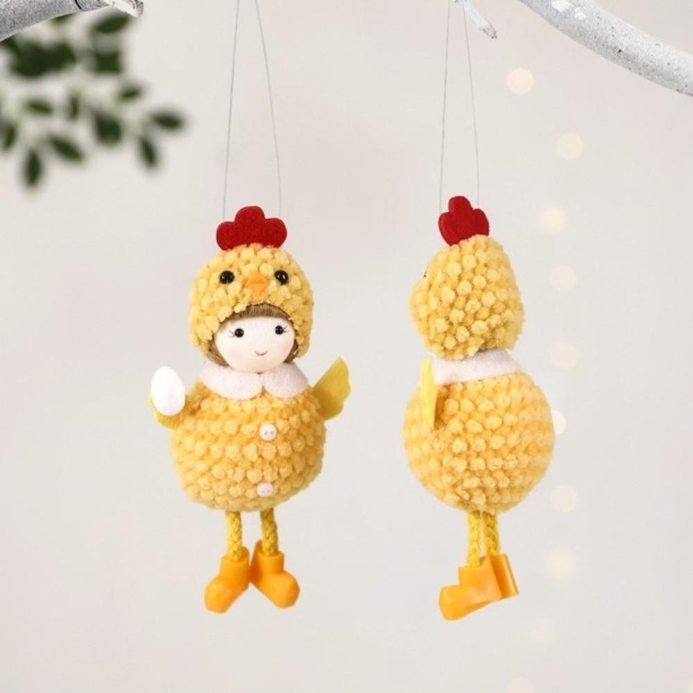Cute Easter Chick Pendant Soft Plush Cartoon Chick Doll Easter Eggs Hanging Ornaments  Easter Party