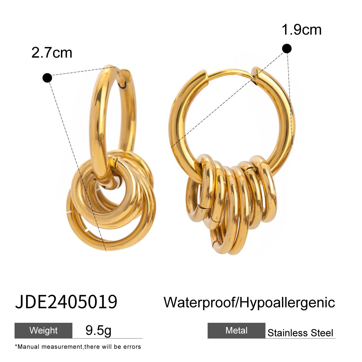 

Uworld Personalized Charm 316 Stainless Steel Huggie Unusual Earrings Gold Plated Geometric Hollow Women Fashion Jewelry